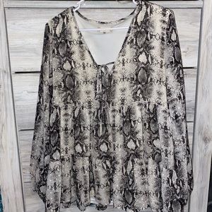 Snake skin patterned blouse